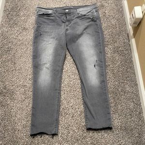 Joe’s jeans. High waisted gray distress size 34